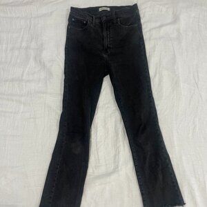 Madewell Tall Cali Demi-Boot Jeans Bayland Wash Raw Hem 28T